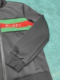 Gucci New Classic Color Blocked Zipper Sweatshirt Unisex Casual Sweatshirt