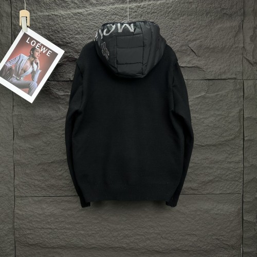 Moncler New Knitted Splicing Letter Logo Couple's Hooded Down Jacket