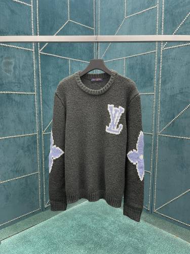 Louis Vuitton New Logo Jacquard Wool Blended Round Neck Sweater