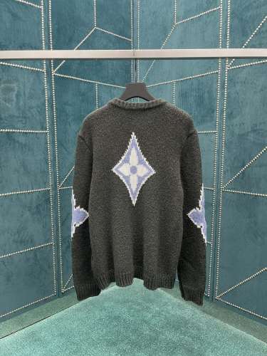 Louis Vuitton New Logo Jacquard Wool Blended Round Neck Sweater