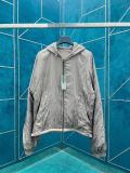 Dior New Unisex Embroidered Logo Khaki Double sided Zipper Jacket