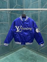Louis Vuitton Unisex New Fashion Patch Embroidered Baseball Waist Jacket