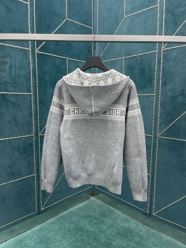 Dior Unisex New Full Logo Jacquard Double Hooded Hoodie