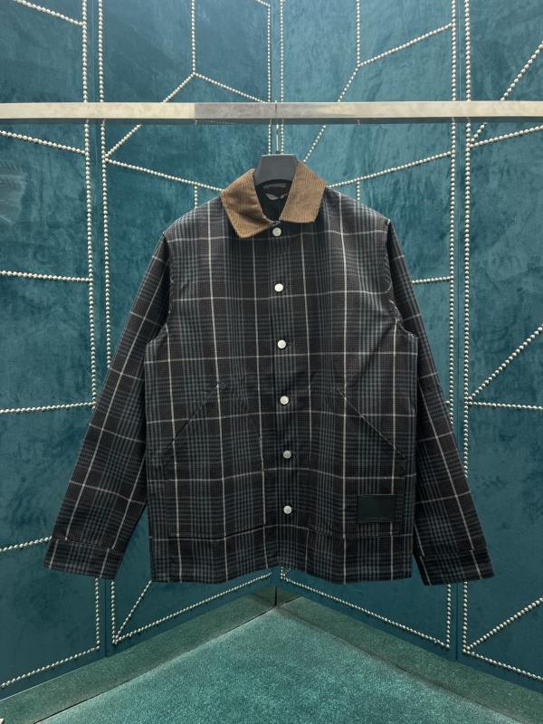 Dior New Classic Striped Checkered Corduroy Collar Jacket