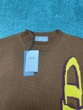 Dior Unisex Personalized Logo Jacquard Round Neck Wool Blended Sweater