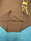 Dior Unisex Personalized Logo Jacquard Round Neck Wool Blended Sweater