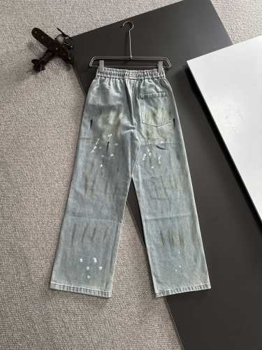 Moncler New High Street Spray Ink Washed Casual Jeans