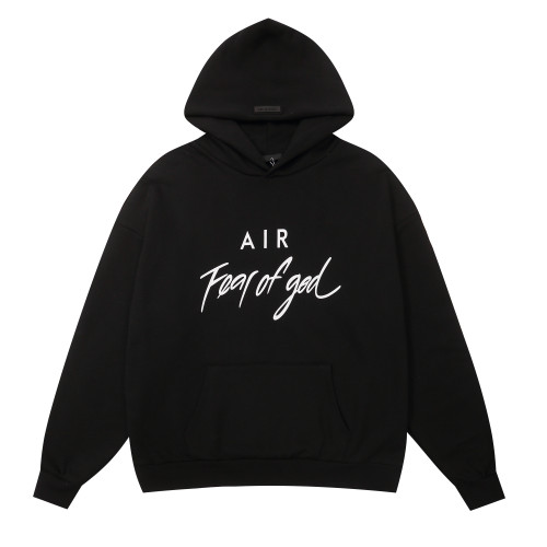 Fear of God Classic Handwritten Logo Printed Hoodie Unisex Fleece Casual Sweatshirt