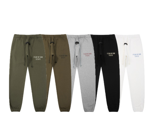 Fear of God New Classic Logo Printed Couple Fleece Casual Sports Pants