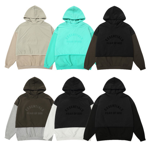 Fear of God New Fashion Couple Offset Logo Color Blocked Loose Hoodie