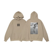 Fear of God Classic Unisex Three Bar Bob Marley Casual Loose Fleece Hoodie