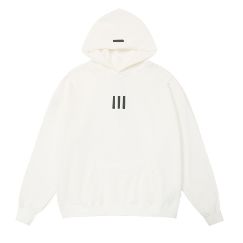 Fear of God Classic Unisex Three Bar Sand Dune Printed Casual Loose Fleece Hoodie