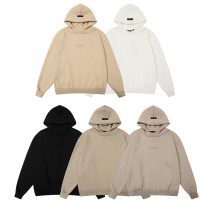 Fear of God Classic Unisex Logo Embossed Casual Loose Fleece Hoodie
