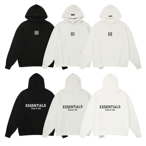 Fear of God Classic Unisex Three Bar Logo Offset Casual Loose Fleece Hoodie