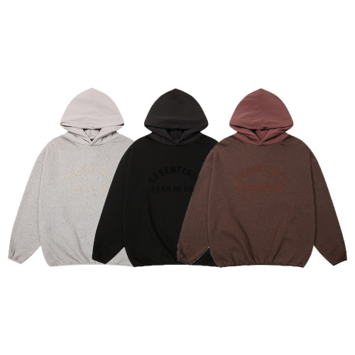 Fear of God New Fashion Couple Offset Logo Casual Loose Fleece Splicing Hoodie