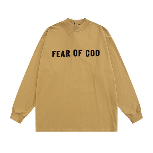 Fear of God New Classic Logo Printed Round Neck Long Sleeve T-shirt