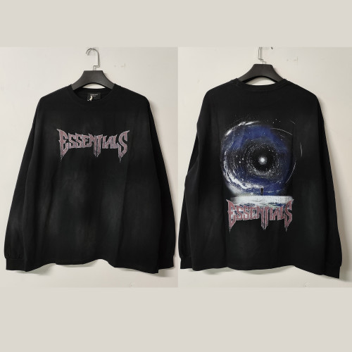 Fear of God New Universe Starry Sky Printed Vintage Round Neck Long Sleeve T-shirt