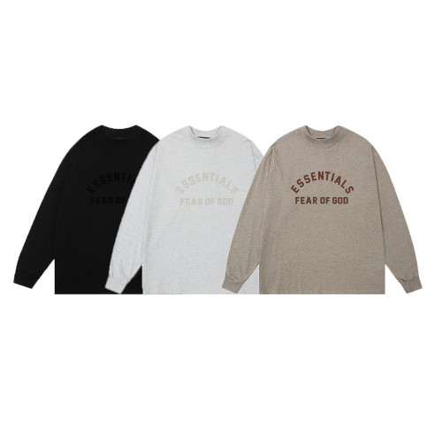 Fear of God New Classic Logo Printed Round Neck Long Sleeve T-shirt