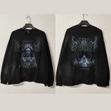 Fear of God New High Street Notre Dame Church Cross Stone Tablet Printed Water Washed Long Sleeve T-shirt