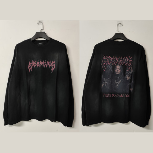 Fear of God New High Street Dark Glittering Teeth Printed Washed Long Sleeve T-shirt