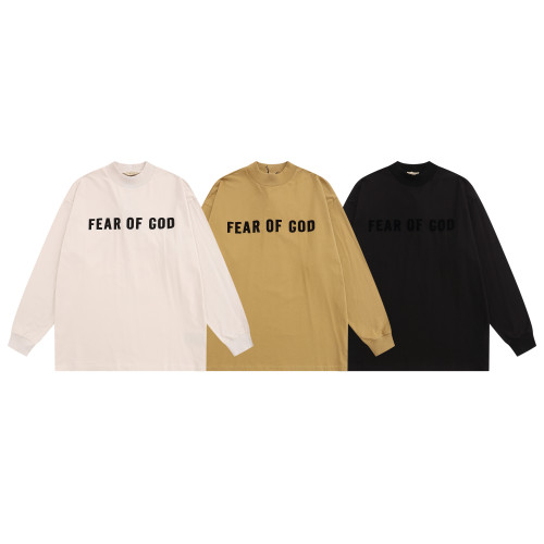 Fear of God New Classic Logo Printed Round Neck Long Sleeve T-shirt