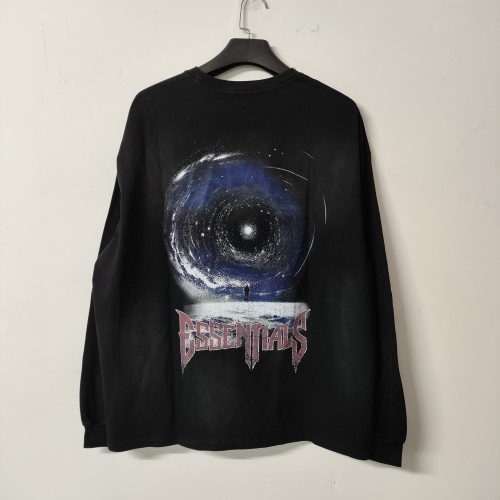 Fear of God New Universe Starry Sky Printed Vintage Round Neck Long Sleeve T-shirt