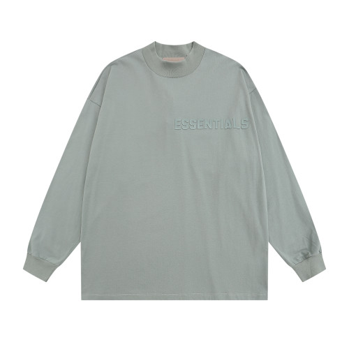 Fear of God New Classic Logo Printed Velvet Plush High Neck Cotton Long Sleeve T-shirt