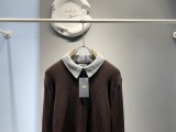 Fendi New Fashion Color Contrasting Multi layered Shirt Collar Sweater