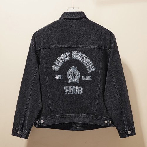 Balenciaga New Classic Letter Printed Casual Denim Jacket
