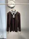 Fendi New Fashion Color Contrasting Multi layered Shirt Collar Sweater