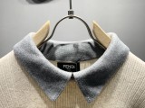 Fendi New Fashion Color Contrasting Multi layered Shirt Collar Sweater