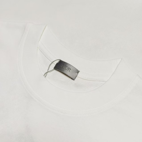 Dior Unisex Classic Letter Logo Printed Hot Diamond Round Neck Short Sleeve T-shirt