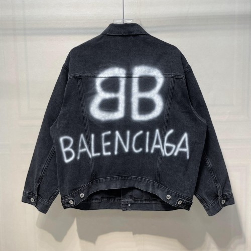 Balenciaga Classic Personalized Graffiti Double B Night Light Casual Cowboy Jacket
