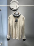 Fendi New Fashion Color Contrasting Multi layered Shirt Collar Sweater