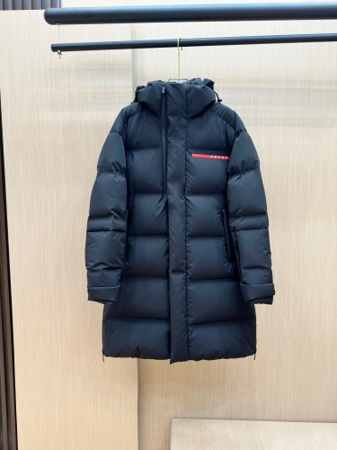 Prada New Couple Logo Long Down Jacket