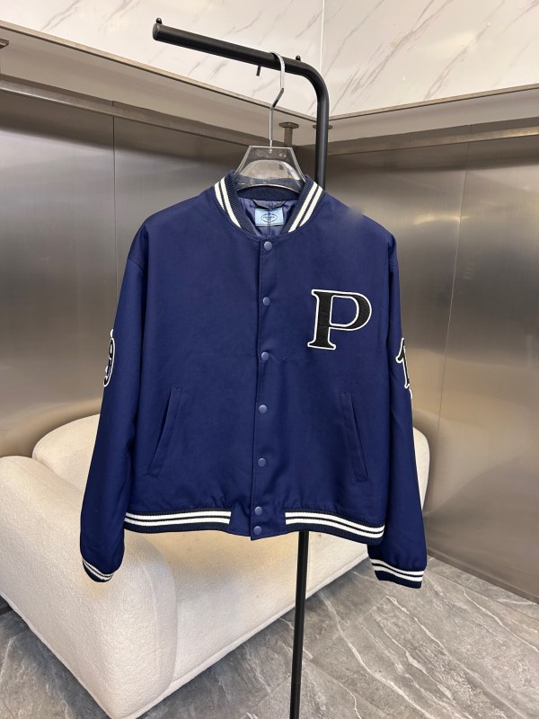 Prada New Fashion Embroidered Paddle Baseball Jacket