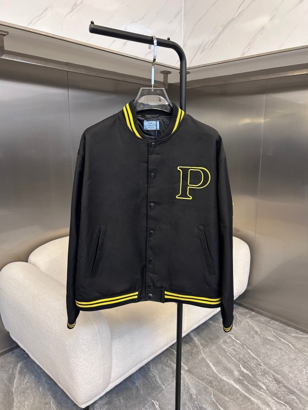 Prada New Fashion Embroidered Paddle Baseball Jacket