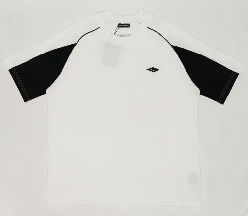 Balenciaga New Fashion 3M Logo Embroidered Splicing Short Sleeve