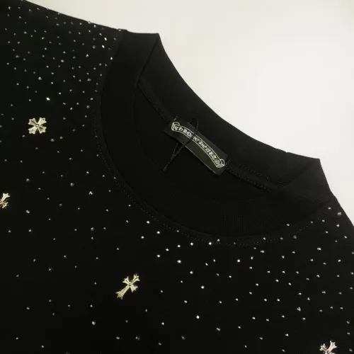 Chrome Hearts New Overlapping Cross Sanskrit Letter Pattern Hot Diamond T-shirt Couple Loose Short Sleeve