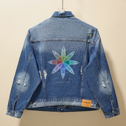 Balenciaga New Fashion Couple Wear Out Washed Denim Jacket