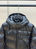 Prada New Classic Triangle Logo Casual Hooded Down Jacket