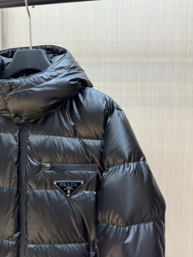 Prada New Classic Triangle Logo Casual Hooded Down Jacket