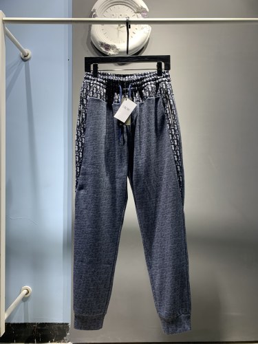 Dior Fashion Logo Jacquard Splicing Casual Pants