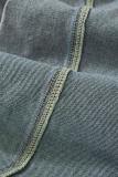 Prada New Fashion Triangle Label Washed Cigarette Tube Denim Pants