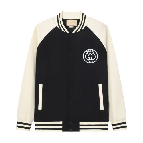 Gucci Couple's New Personalized Logo Printed Baseball Jacket