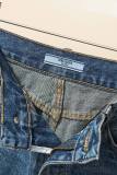 Prada New Fashion Triangle Label Washed Cigarette Tube Denim Pants
