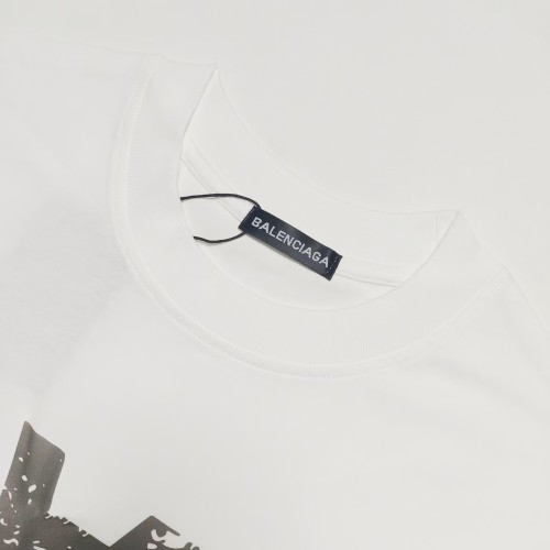 Balenciaga New High Street Letter Logo Printed Vintage Short Sleeve Couple Casual T-shirt