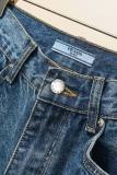Prada New Fashion Triangle Label Washed Cigarette Tube Denim Pants