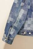 Louis Vuitton New Fashion Couple Mosaic Checkerboard Denim Jacket