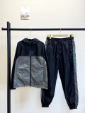 Prada New Black Grey Splicing Hooded Jacket Pants Set